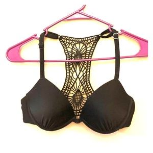 Xhiliration Push-Up Crochet Racerback Swim Top